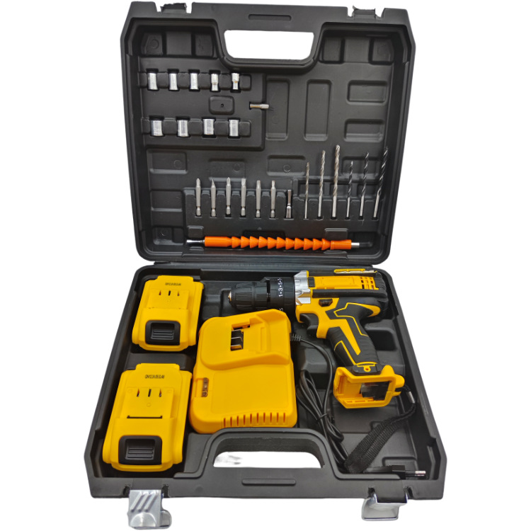 Fábrica directa venta transfronteriza venta caliente de doble velocidad de impacto tres funciones de litio taladro eléctrico destornillador eléctrico conjunto de herramientas eléctricas