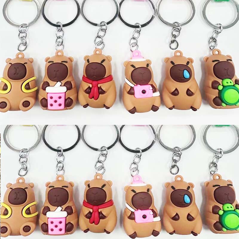 Cross-Border Wholesale Trendy Capybara Plush Keychain Keyring Stall Decoration Small Toy Figurine Pendant Cross-Border Wholesale Trendy Capybara Plush Keychain Keyring Stall Decoration Small Toy Figurine Pendant