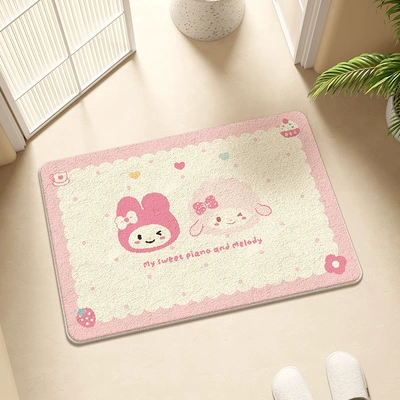 Cute Ins-Style Imitation Cashmere: Avtomobil döşəmə paspasları - melody-and-little-sheep-candy-powder-4060cm-imitation-cashmere
