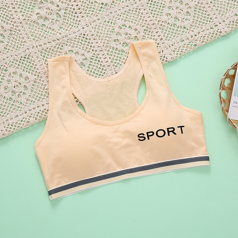 Desarrollo de las Niñas Ropa interior estudiante de la escuela primaria sujetador de niña de algodón estudiante de secundaria en forma de I chaleco deportivo 9-16 años
