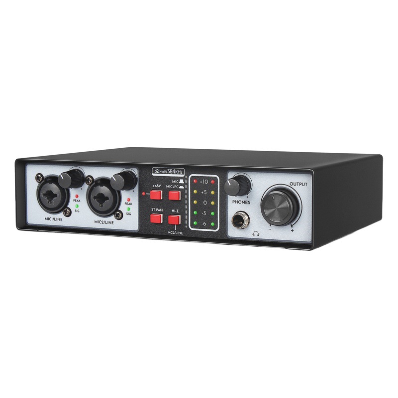 Mezclador de Audio Externo para Computadora USB Sin Controlador para Grabación en Vivo