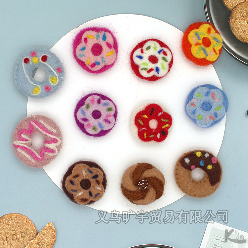 Wool Felt Poke Donut Cookie Food Toy Accessories DIY Kidsren's Hair Accessories Clothing Bag Decoration Accessories Wool Felt Poke Donut Cookie Food Toy Accessories DIY Kidsren's Hair Accessories Clothing Bag Decoration Accessories
