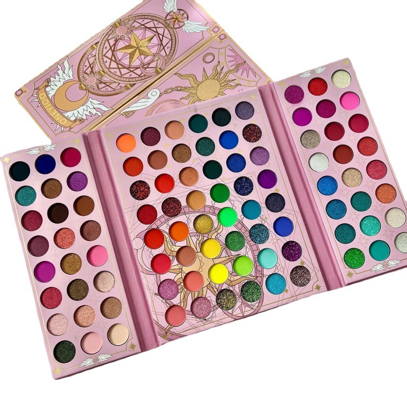 Cross-border foreign trade special cartoon 96-color eyeshadow plate pearlescent matte sequined eyeshadow makeup plate European and American export wholesale