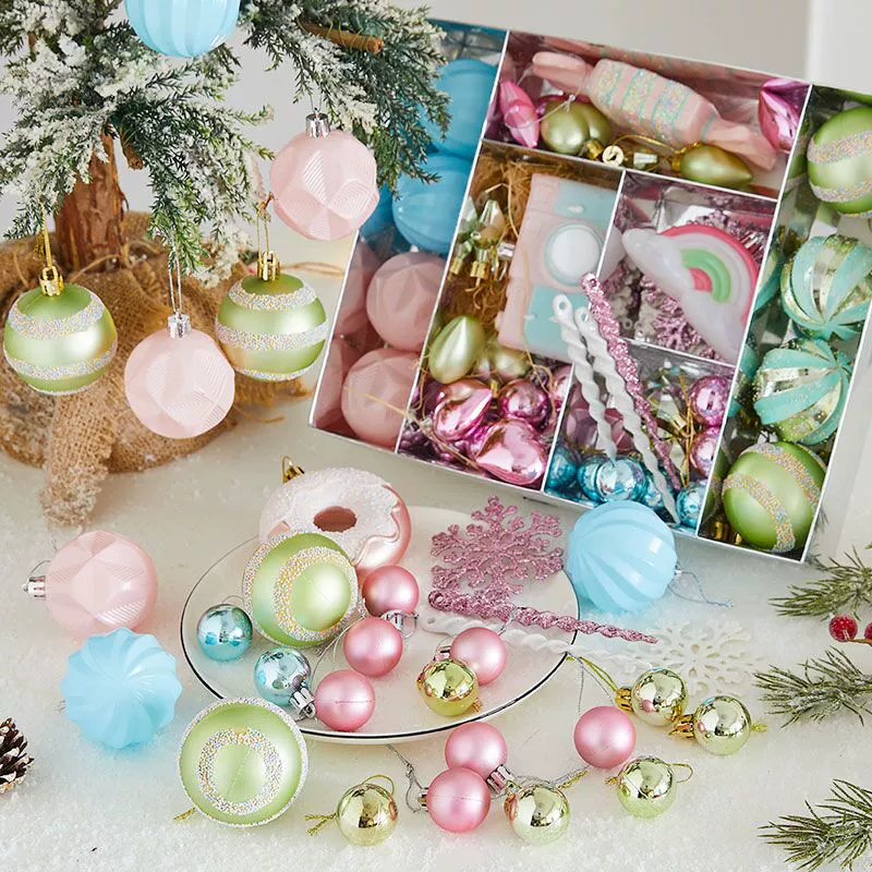 Переходная/международная Christmas шарик Creative Macaron цветной шар подвеска пончики для елки декоративная новогодняя гирлянда