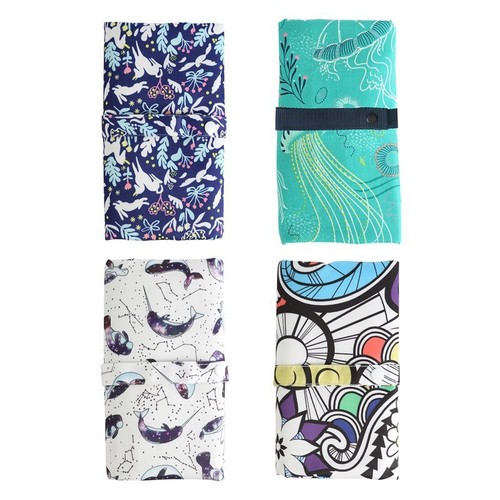 Baby Storage Bag Waterproof Travel Bag Cartoon Outdoors Stroller Hook Diaper Wet Storage Pack Doodle Dual Zipper