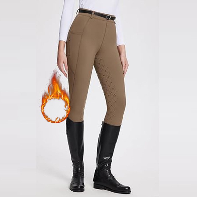 두꺼운 벨벳 폴카 도트 패턴 카키 컬러