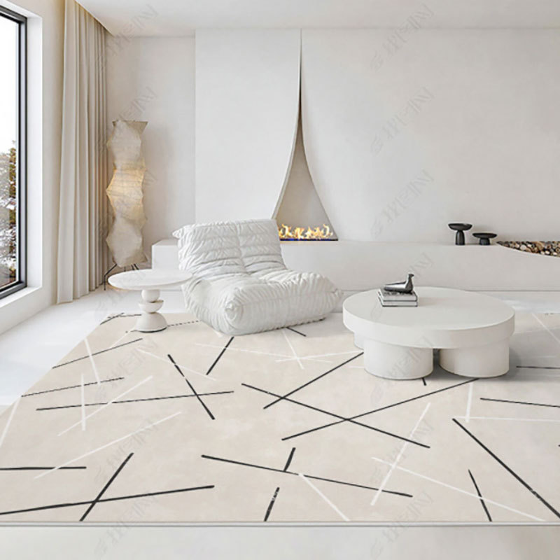 Estilo crema simple absorbente sala de estar alfombra hogar suave antideslizante gran área manta completa dormitorio alfombra francesa