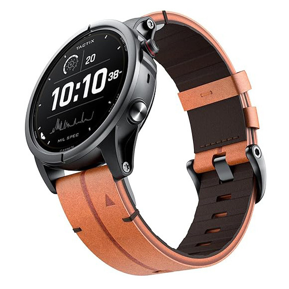 Suitable for Garmin Fenix8/7/6/5 Needle Pattern Quick Release Leather Strap Fenix7X/6X/Epix Pro Leather Strap