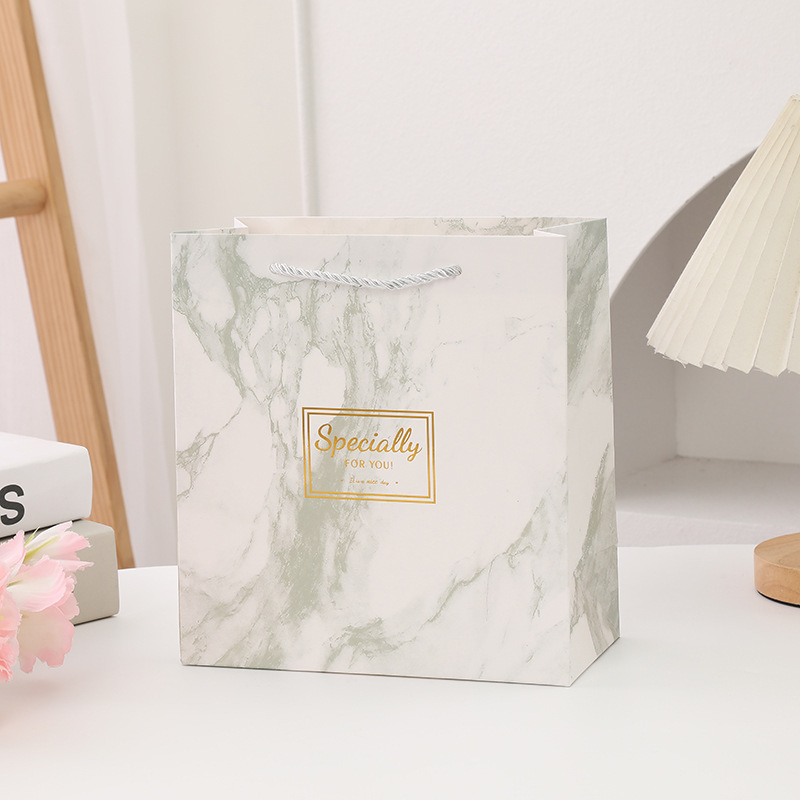 现货方形礼品袋灰色商务手提袋加厚白卡礼物袋创意购物纸袋手拎袋