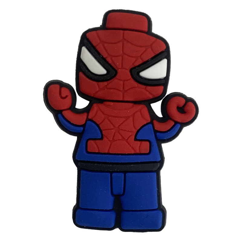 Superhéroe Spider-Man serie Anime agujero zapatos accesorios de jardín zapato flor accesorios de DIY Flor de zapato extraíble