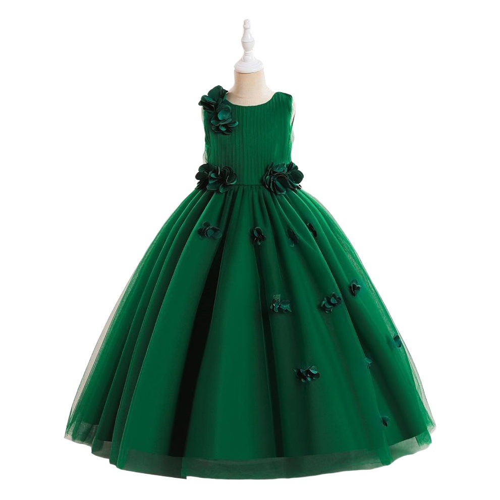 Vestido de princesa transfronteriza para niñas medianas y grandes ropa para niños vestido largo vestido de traje de rendimiento para niños