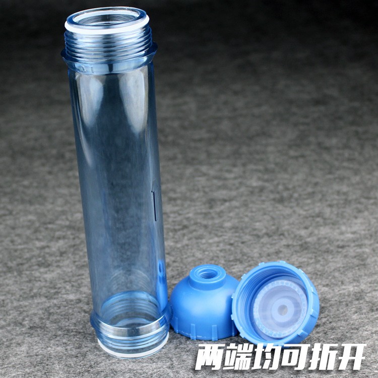 2 puntos de filtro transparente Shell DIY tubo recto desmontable material de filtro de llenado cartucho de filtro pequeño T33 filtro purificador de agua Shell