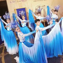 时代开场舞大摆裙演出服彩色变装现代舞踏浪星辰踏浪逐梦舞蹈