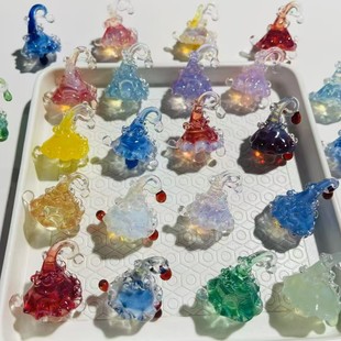 Imported Material Color-Changing Glazed Mushroom Pendant Ornaments