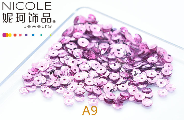 Austria importó lentejuelas 4mm cóncavo bordado francés Glitter Ropa Accesorios 10g Pack