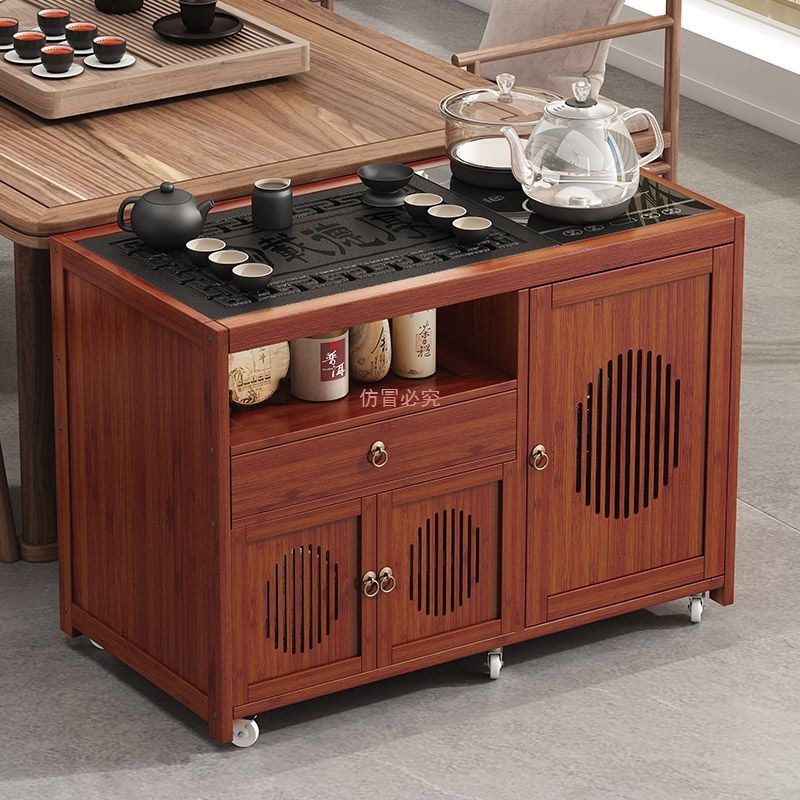 Mobile Tea Table, Small Tea Table, Household Tea Cabinet, New Chinese Tea Table, Balcony Kung Fu Tea Set, Kettle Integrated