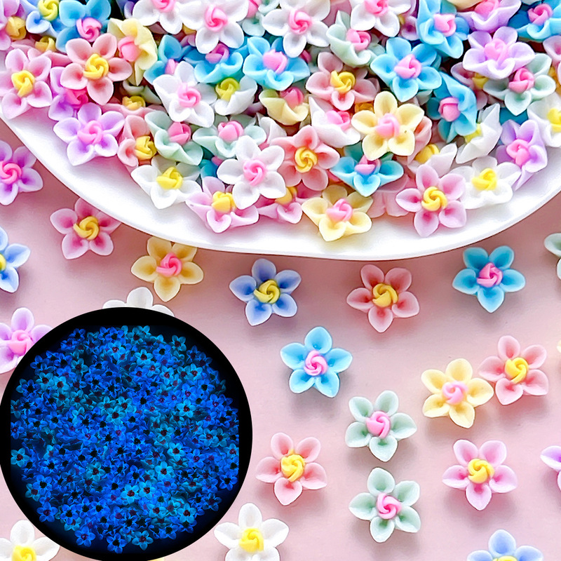 New hot-selling trumpet flower nail art accessories mixed set, resin small flowers with colorful stamens, DIY nail decorations wholesale New hot-selling trumpet flower nail art accessories mixed set, resin small flowers with colorful stamens, DIY nail decorations wholesale