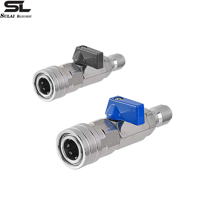 跨境专供高压清洗机水枪水管不锈钢3 8洗车配件公母头开关 阀门