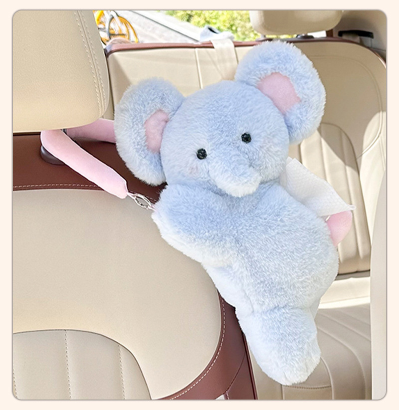 Car Tissue Box New Model Car Interior Tissue Box Hanging Type Creative Cute Car Tissue Hanging Bag Doll for Girls