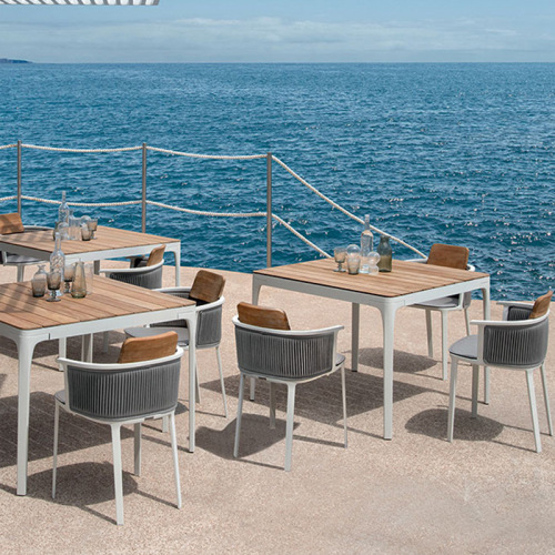 Nordic outdoor tables and chairs courtyard furniture balcony teak rattan chair three-piece set outdoor café rattan dining chair soft furnishings