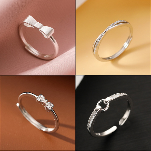 Butterfly Knot Ring for Women  New Trend Unique Design Light Luxury High-End Sense Ins CZ Ring for Index Finger