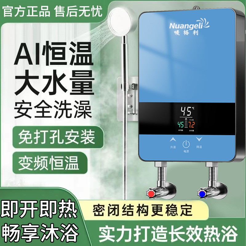 Constant Temperature Instant Electric Water Heater for Home Bathing, Small Rental House, Fast Heating, Mini, Compact and Simple Installation