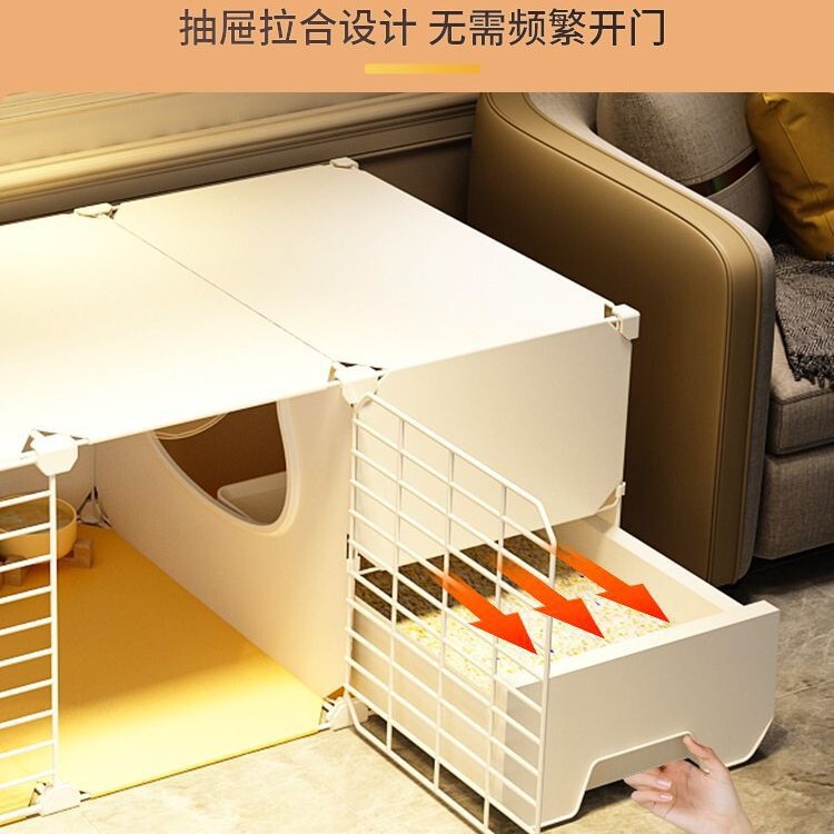 猫ケージ家庭用屋内猫砂盆一体猫別荘猫小屋猫舎猫屋トイレ超巨大自由空間|undefined
