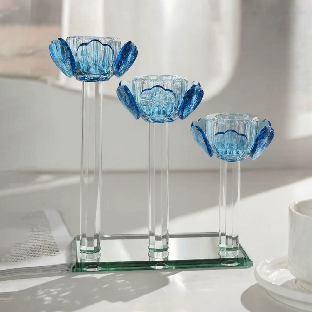 Трёх tulips crystal candle holder crystal crafts gift office living room Valentine's Day gift