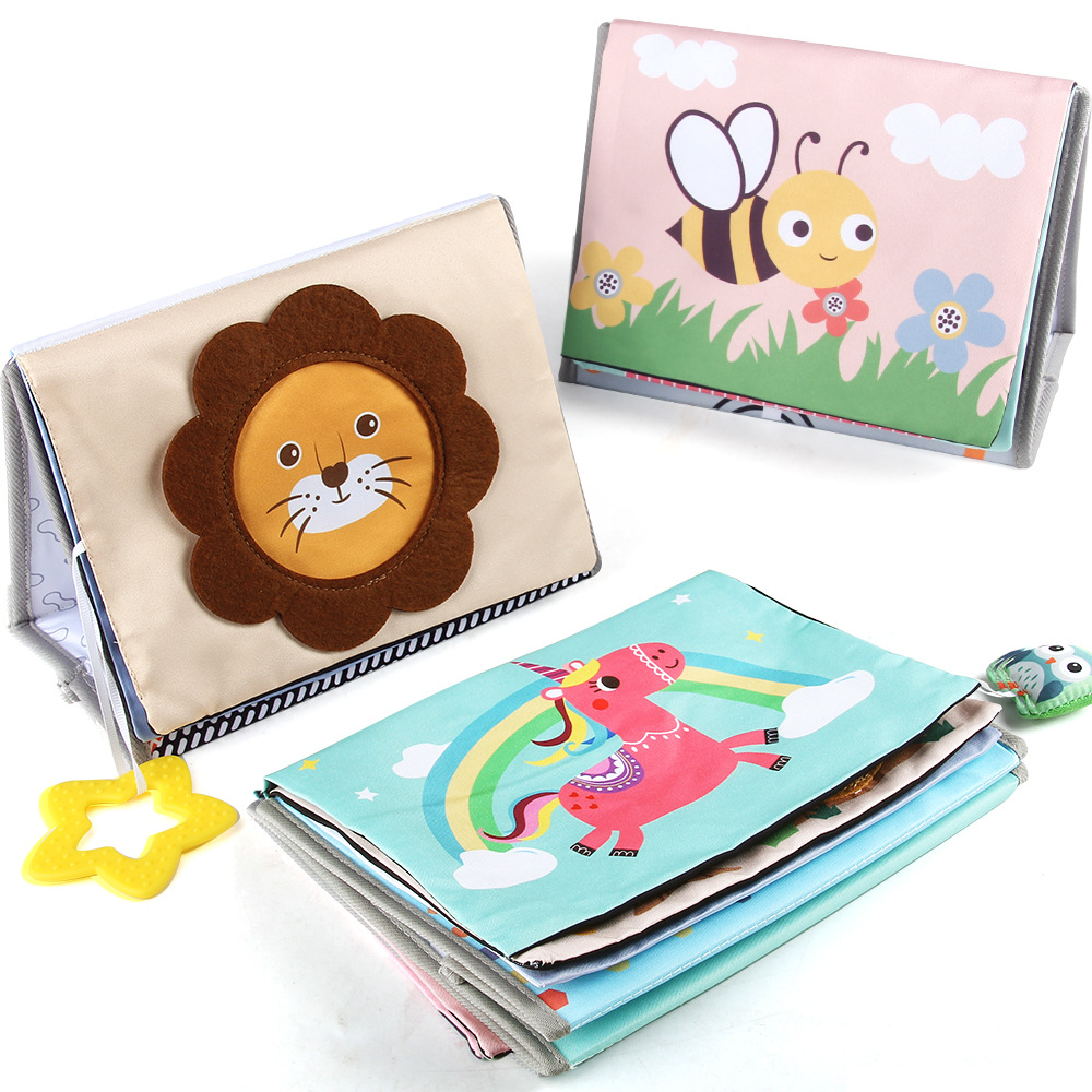Libro de Tela Educativo de Animales de Tela Lavable e Interactivo para Bebés