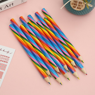 Cross-Border 4-Color Pencil Creative Rainbow Pen Four-Color Same Core DIY Supermarket Stationery Wholesale Color Pencil Four-Color Pen