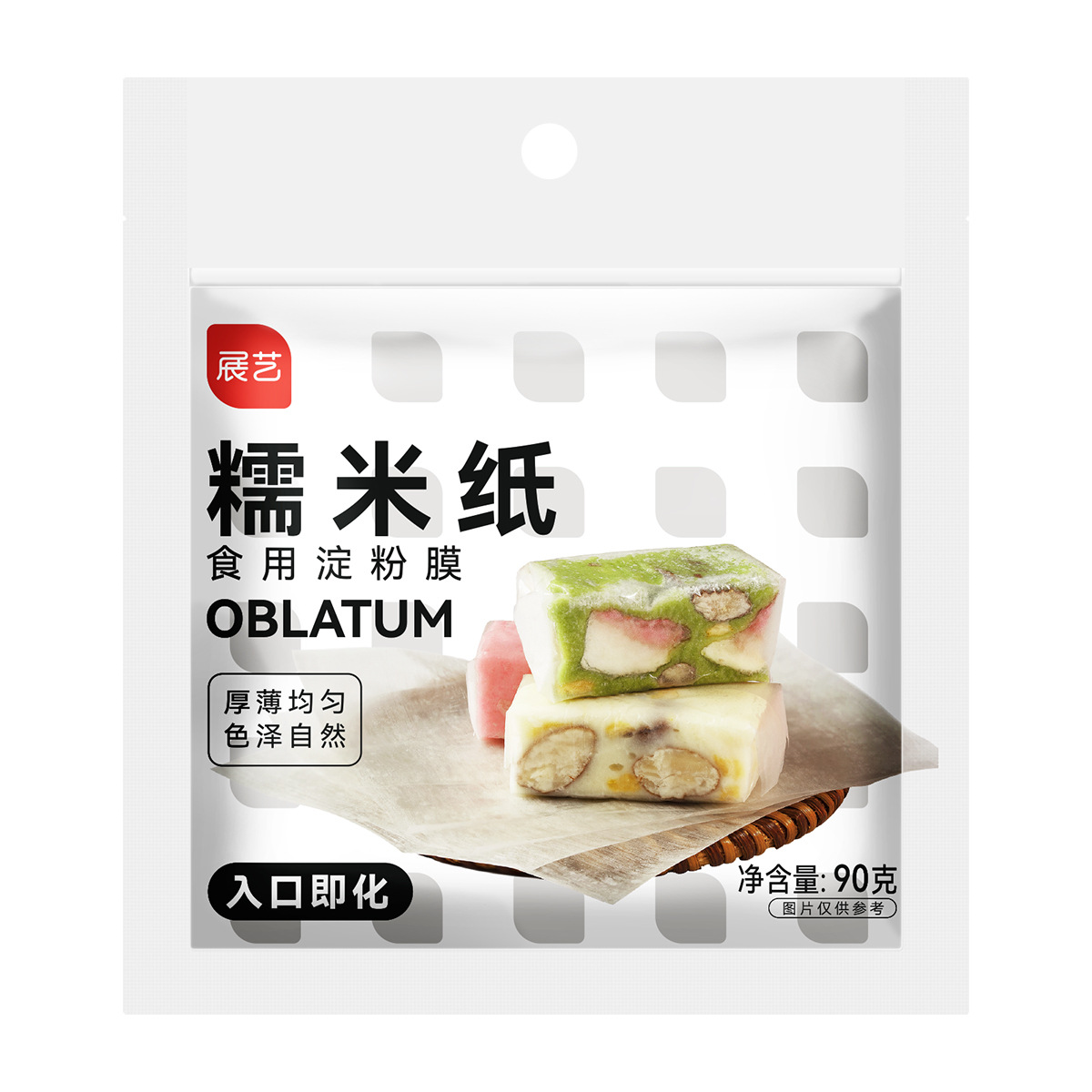 Show off Noodle Paper 90g Edible Taffy Snowflake Crispy Candy Packaging with 500 Pieces of Collagen Gao Gao Candy