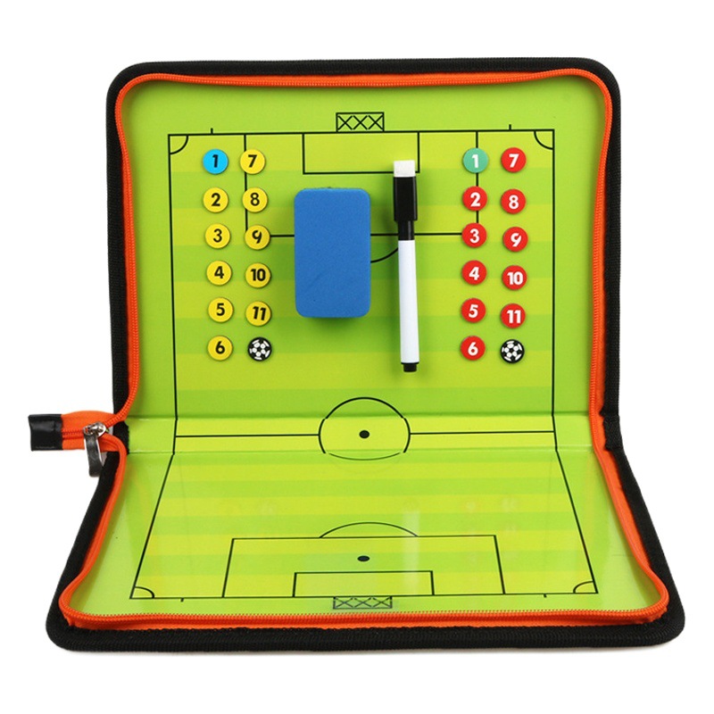 Zipper bag football tactical board coach training combat board magnetic erasable folding game training tactical plate