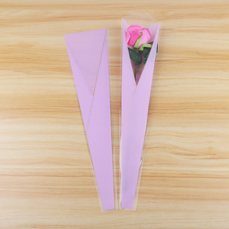 Bolsa de Plástico OPP para Ramo de Flores con Diseño de Corona y Rosa Individual para el Día de San Valentín, Venta al por Mayor