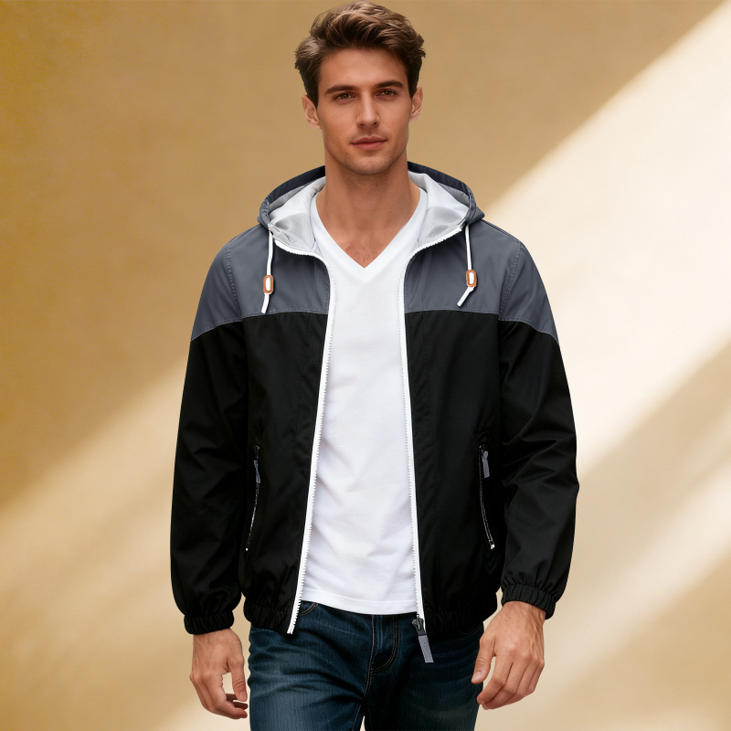 Men's Lightweight Windbreaker Waterproof Raincoat Men's Jacket Outdoor Softshell Jacket Men's Thin Single-Layer Softshell Jacket