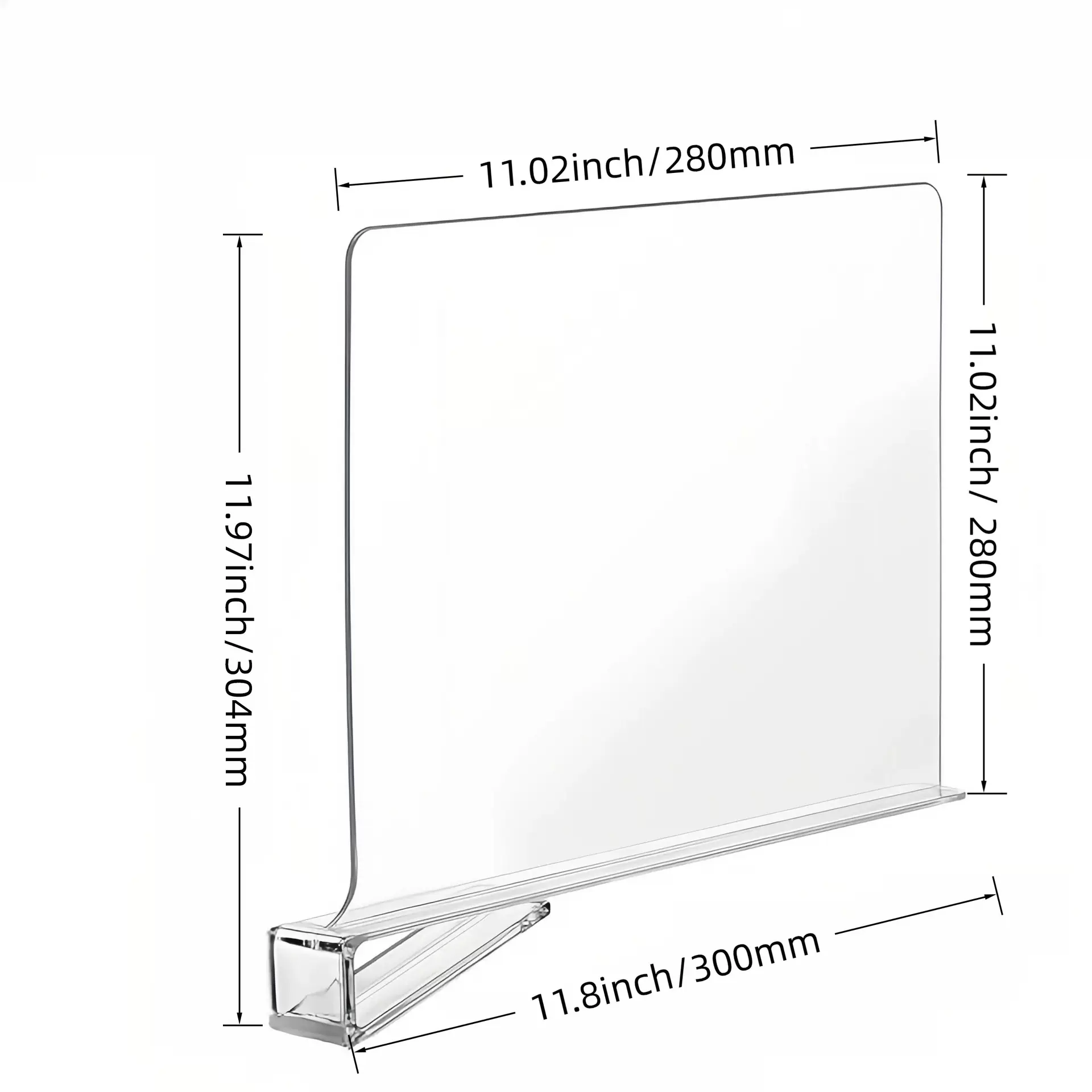 透明亚克力隔衣板12吋衣柜隔板家用橱柜隔层分隔板免钉收纳储物架