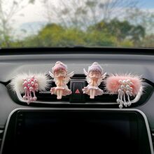 汽车上香水空调出风口车载香薰镶钻天使贝拉女孩摆件女神车内装饰