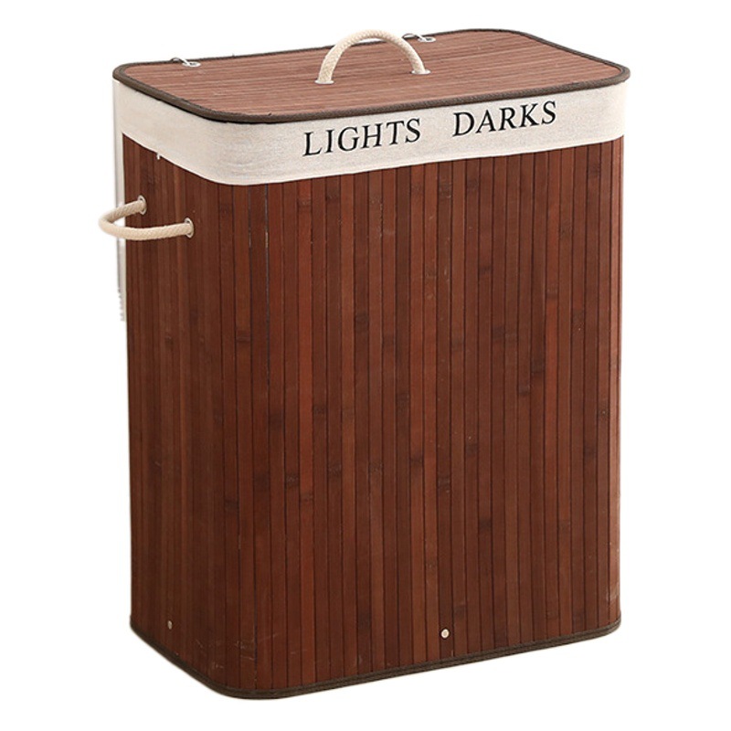 Cesta cuadrada con tapa para ropa sucia – tejida a mano, multifunción, para hogar, venta al por mayor