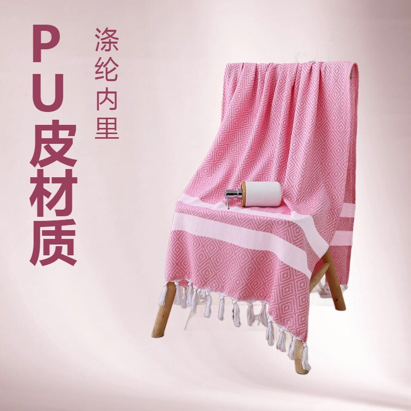 European Style Sofa Blanket, Retro Elegant, Cotton Turkish Diamond Plaid Towel, Beach Towel, Tassel, Soft and Skin-Friendly