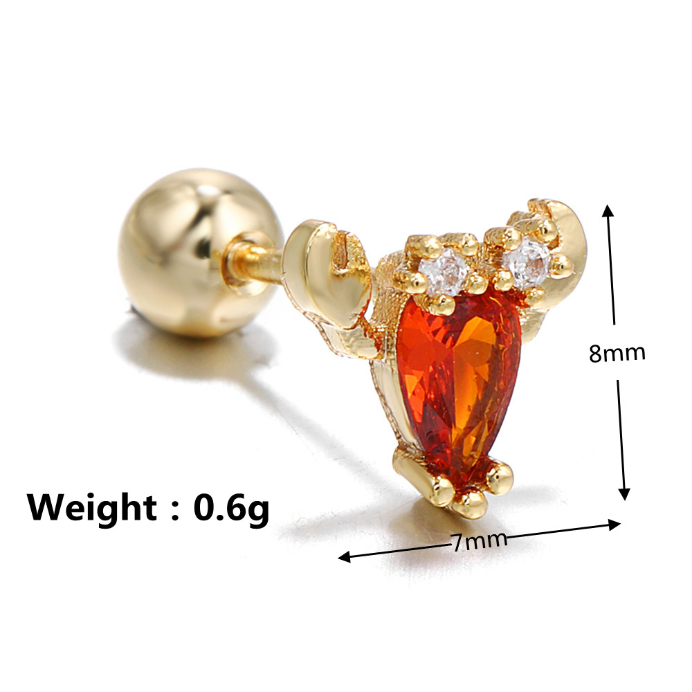 Ocean Series Ear Bone Nail Lock Ball Piercing Seahorse Starfish Earrings display picture 6