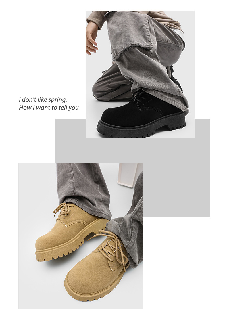 ShoeVault Large Size Derby Shoes For Men, Spring And Autumn New Casual Thick-Soled Height-Increasing Suede Leather Shoes, Men's_voghion.com