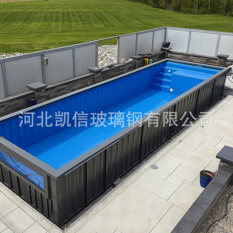 Container Swimming Pool Manufacturer Direct Sales Quick-Install Above-Ground Swimming Pool Fiberglass Outdoor Swimming Pool Wholesale Customization No Inflation Required