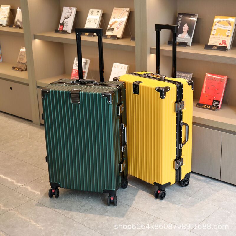 Trolley Suitcase for Men and Women, Aluminum Frame, Pc Student Luggage, Durable, Quiet Universal Wheels, Large Capacity, Anti-Fall Trolley Suitcase for Men and Women, Aluminum Frame, Pc Student Luggage, Durable, Quiet Universal Wheels, Large Capacity, Anti-Fall