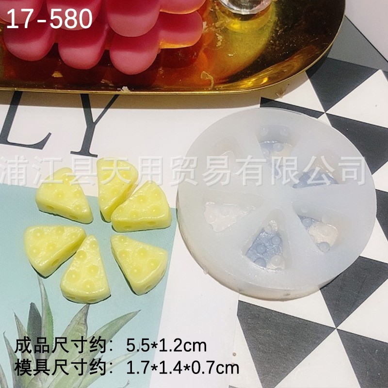 Simulación mini queso bloque de queso aromaterapia vela molde de yeso Ollie sándwich oblea galleta decoración de la torta del molde