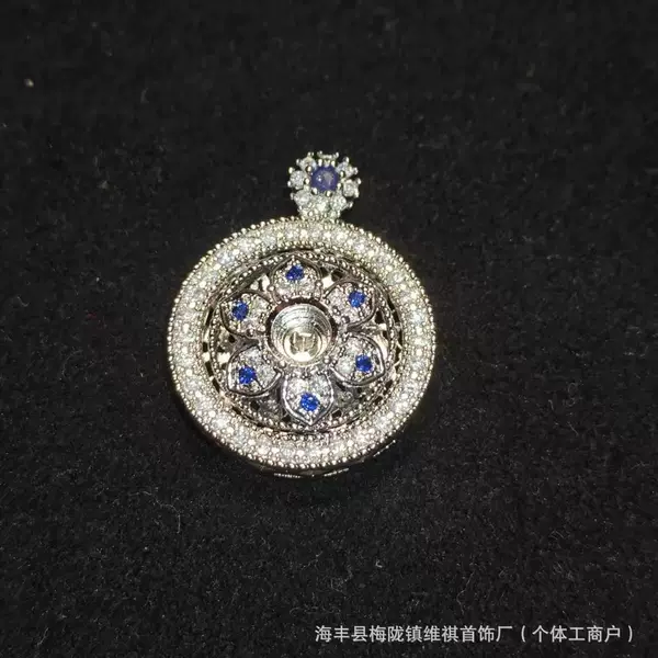 6mm Diamond Eight-Treasure Compass Rotatable Pendant Copper Gold-Plated Ancient Cut Out Compass DIY Accessories Wholesale