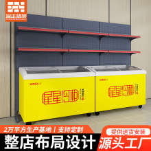 超市便利店冰柜冰箱上方零食饮料货架雪糕生鲜冷柜多层置物展示架