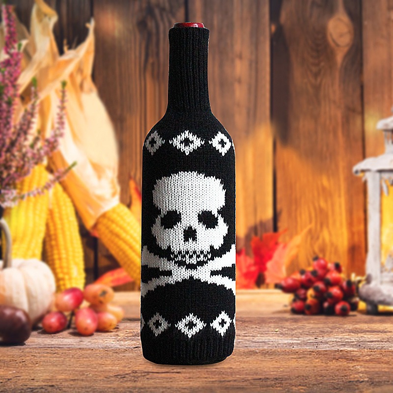 Botella de vino de Halloween transfronterizo calabaza esqueleto tejo bolsas de botella de vino vino tinto decoración de mesa al por mayor