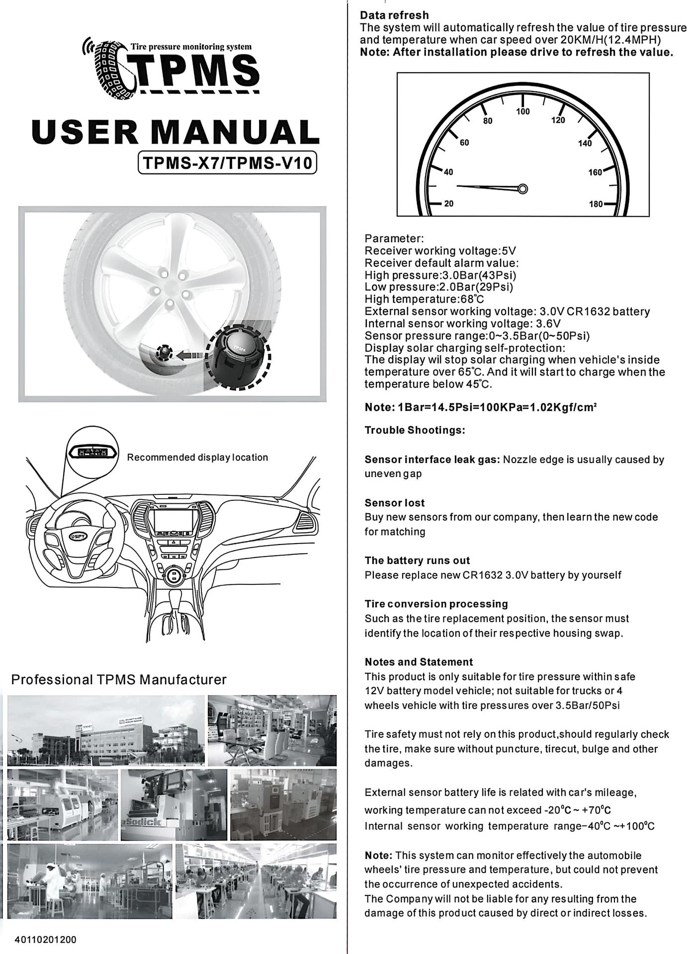 Spy Car Tire Pressure Monitoring System Usb+Solar Charging Lcd Screen Display Tire Pressure Temperature Security Alarm