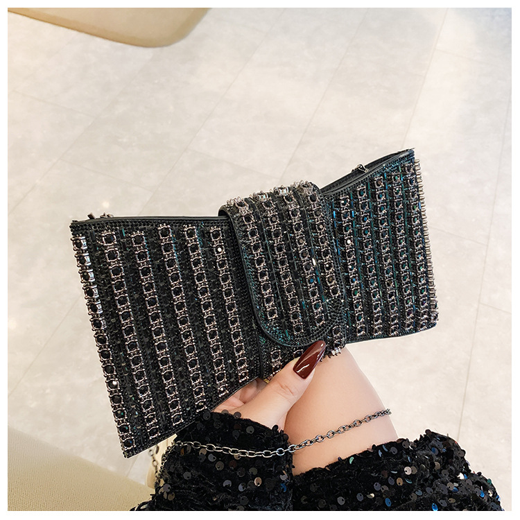 New cross-border European and American retro high-end clutch bag, full diamond single-shoulder crossbody ladies' bag, small bag, socialite dinner bag undefined