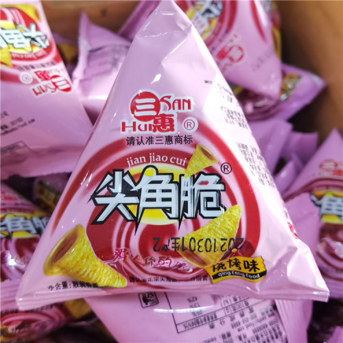 Threehui Sharp Angle Crisp 5 Flavors Available in Independent Small Pack Weighing per Box 7 Pounds Approx. 130 Packages