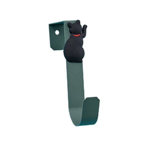 Simple gato lindo animal puerta gancho de metal sin clavos gancho de la puerta del baño